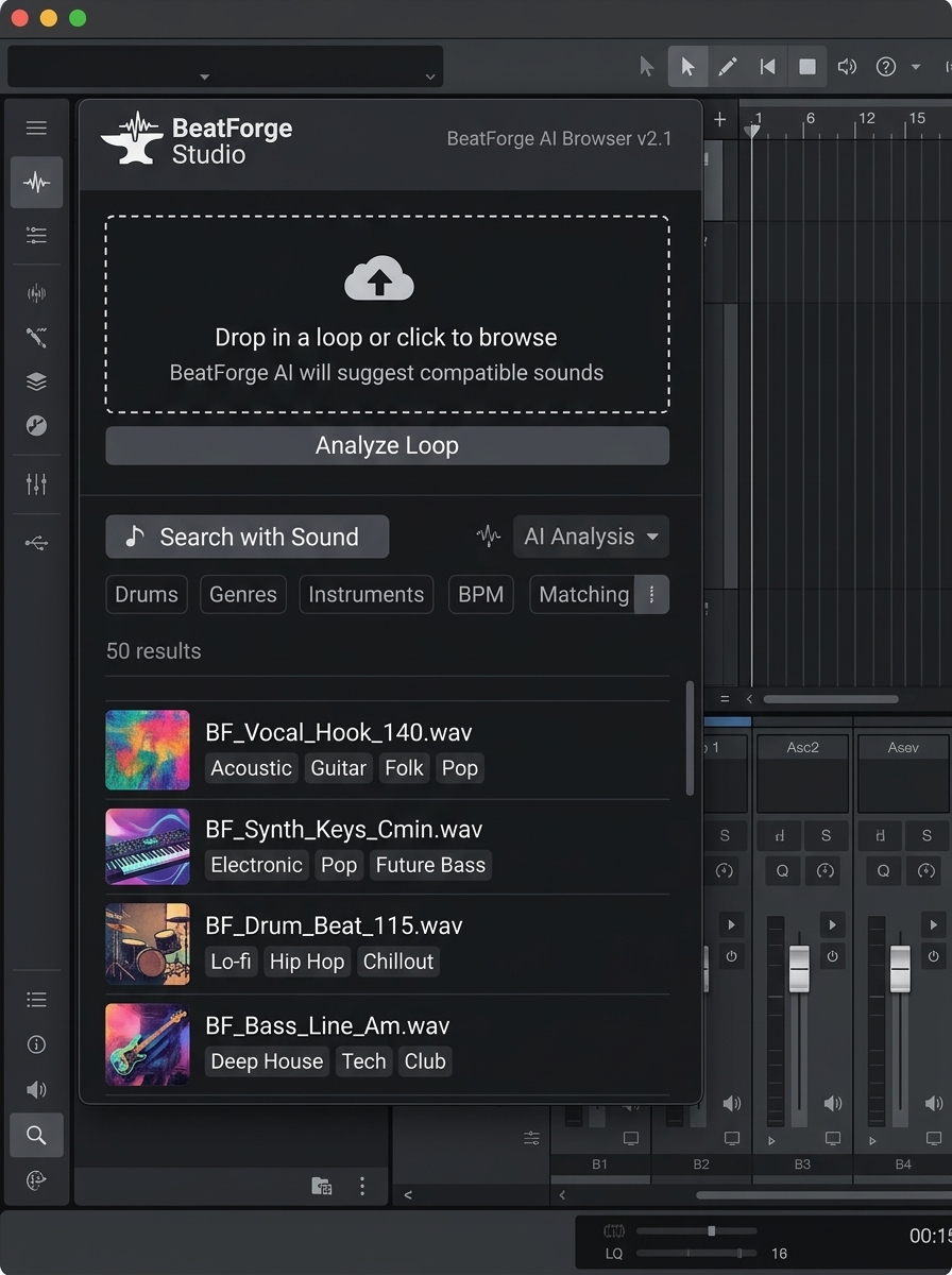 BeatForge Sound Browser with AI matching